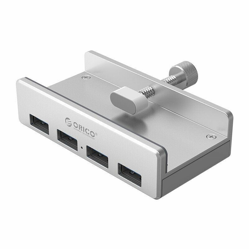 USB-концентратор с зажимом Orico ORICO-MH4PC-10-BK-BP серебристый 4USB