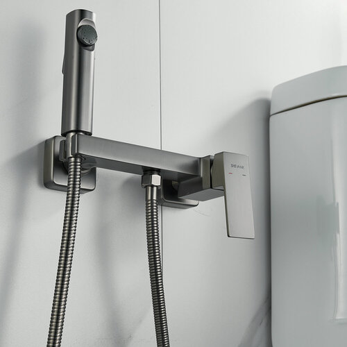 Изображение товара Гигиенический душ со смесителем Rose S9605T-1 цвет оружейная сталь