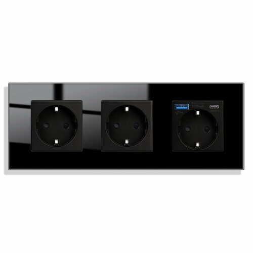 Сенсорная розетка Bingoelec с USB, EU, 2socket 1type-c