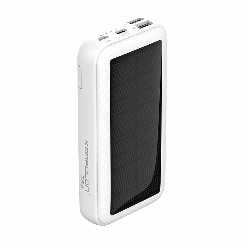 Повербанк 20000 mah с солнечной зарядкой, мощный Power Bank/солнечная батарея / внешний аккумулятор со встроенными кабелями Usb, Lightning, Type-C, Micro usb, Usb