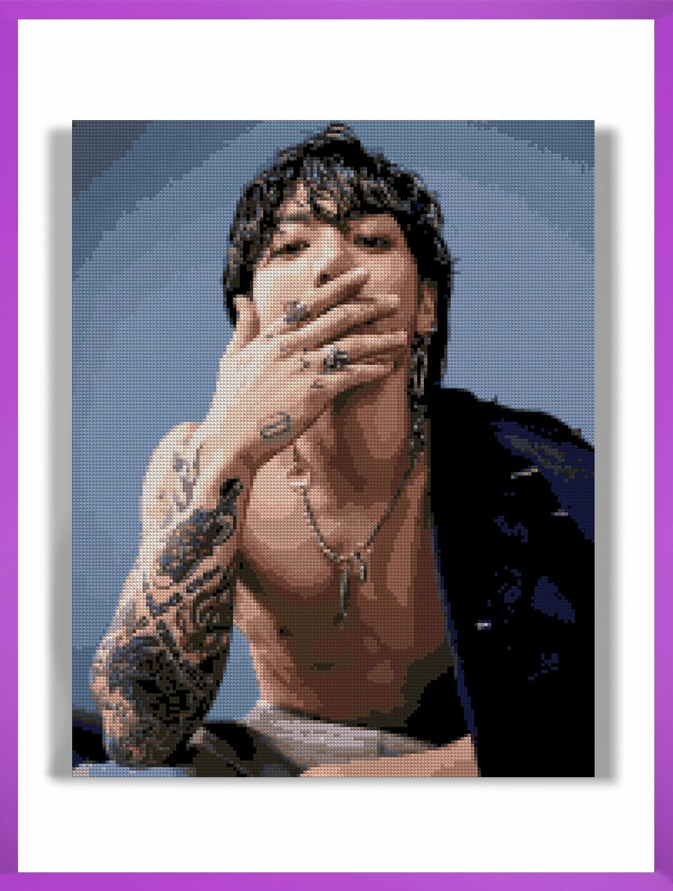 Алмазная мозаика на подрамнике - вышивка BTS - Чонгук 40 х 50 см