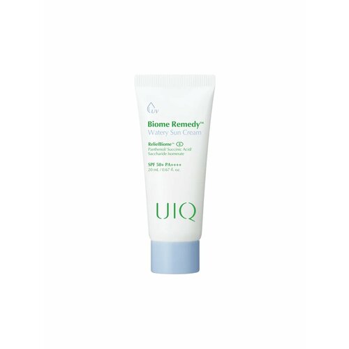 Легкий увлажняющий солнцезащитный крем с постбиотиками UIQ SPF50 Biome Remedy™ Watery Sun Cream 20 мл