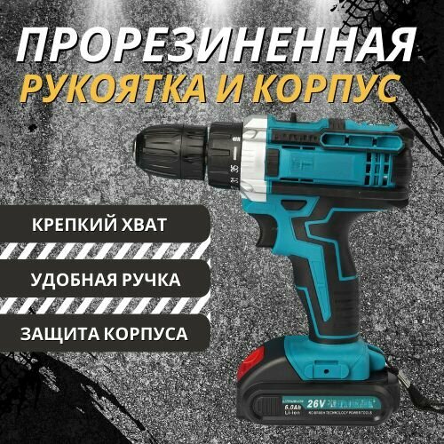 Изображение Дрель-Шуруповерт с Набором Инструментов и 2 Аккумуляторами