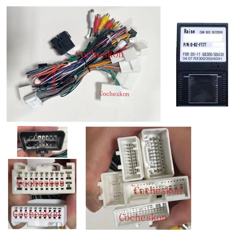 Автомобильный жгут проводов адаптер Canbus коробка декодер для Toyota Lexus Gs300 Gs430 Rx300 Rx400h Android кабель Canbus, Set