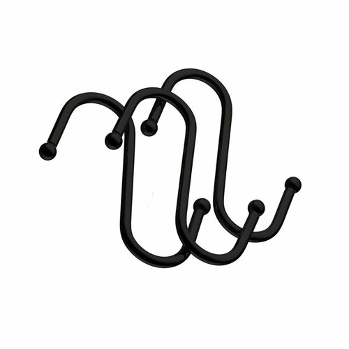 Крючок для рейлинга большой 3 шт черный матовый 469₽