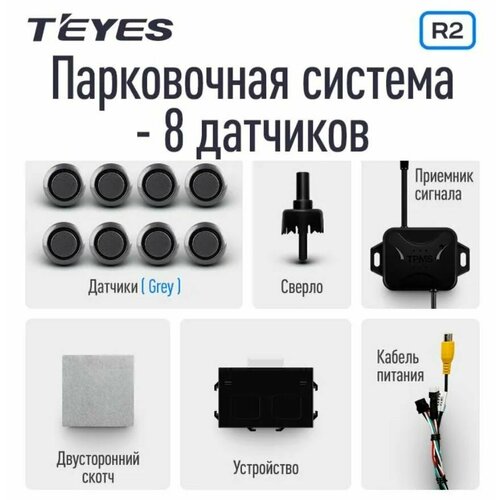 Передние и задние парктроники Teyes R2 Серые 21900₽