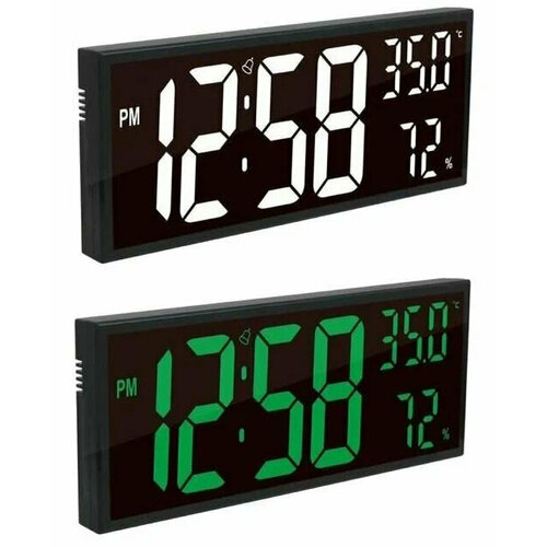 Офисные настенные часы 363 см х 16 см будильник дата термометр гидрометр 1799₽