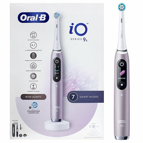 Электрическая аккумуляторная зубная щетка Braun Oral-B iO 9 Rose Quartz 30990₽