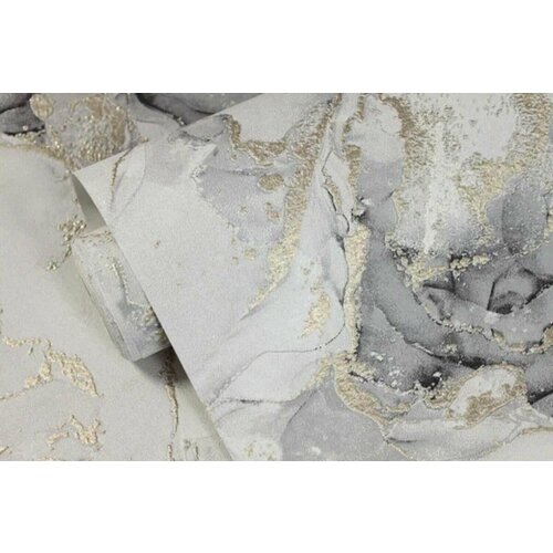 8391 Обои флизелиновые вспененный винил рельефные скрывают неровности Персей 1,06*10м серые золото