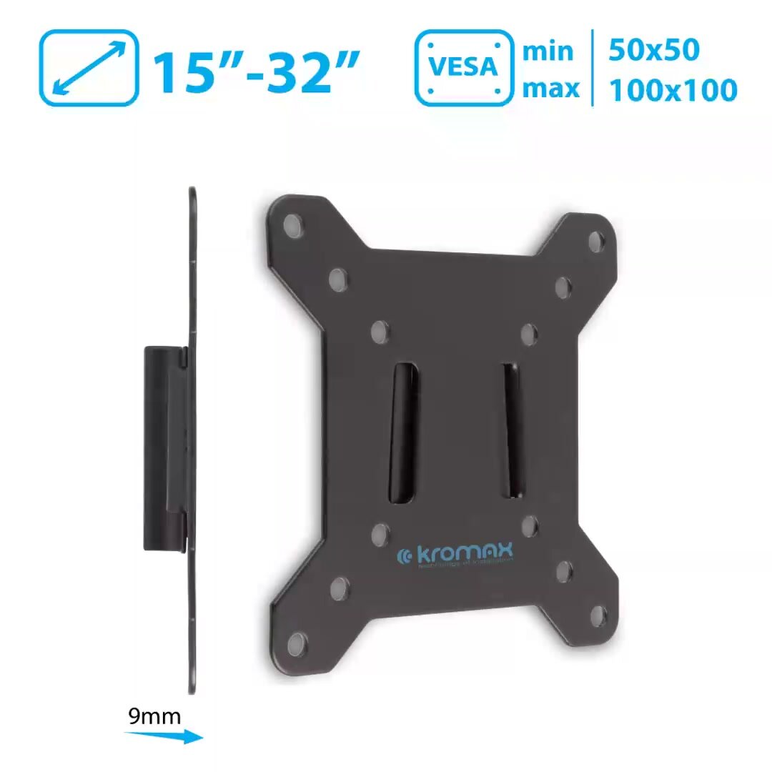 Кронштейн для телевизора настенный фиксированный Kromax VEGA-3 / до 32 дюймов / vesa 100x100 — фото 1