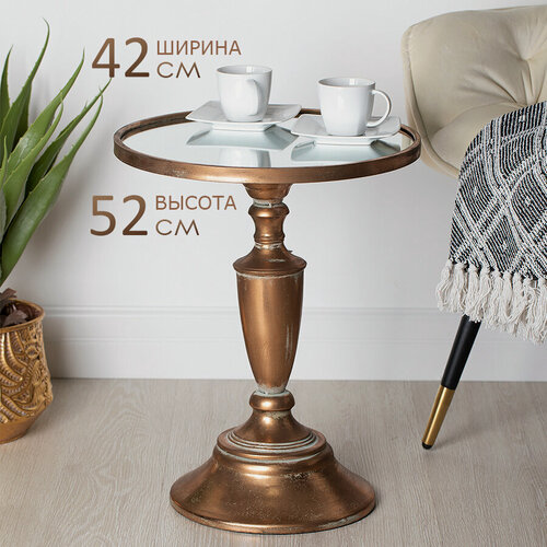 Изображение товара 57-014 Столик интерьерный с зеркальной столешницей 42x42x52см, Glasar