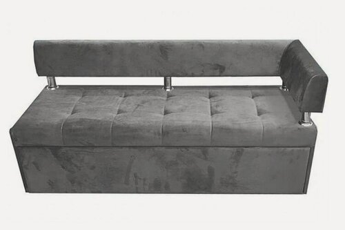 Изображение товара Диван-кровать Дельфин с подлокотником 200x62х80 серый велюр, правый