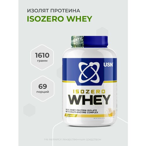 USN Isozero Whey 100% Whey Protein Isolate 1610 грамм, Ваниль
