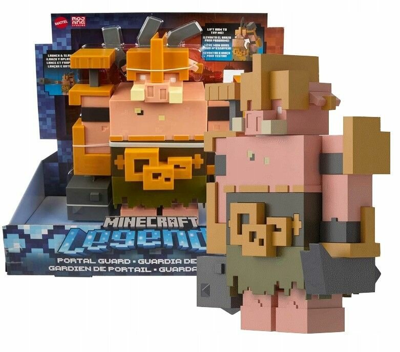 Фигурки Mattel Minecraft Legends - Хранитель портала с функцией атаки и аксессуарами - Майнкрафт GYR77