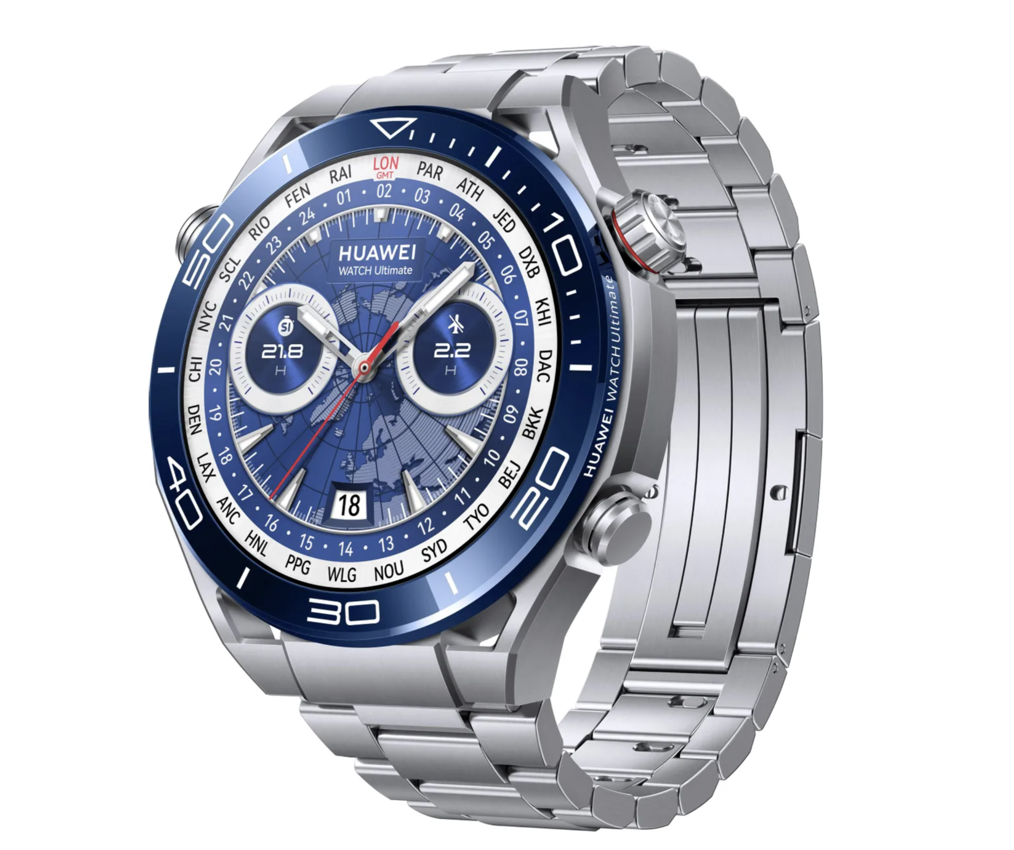 Умные часы HUAWEI Watch Ultimate (CLB-B19) Серебристый океан (55020AGQ)