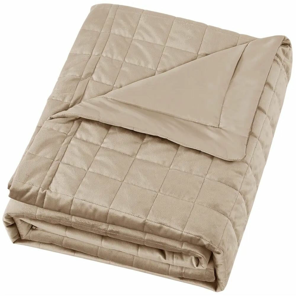 Покрывало Etna 240x220 см велюр цвет бежевый