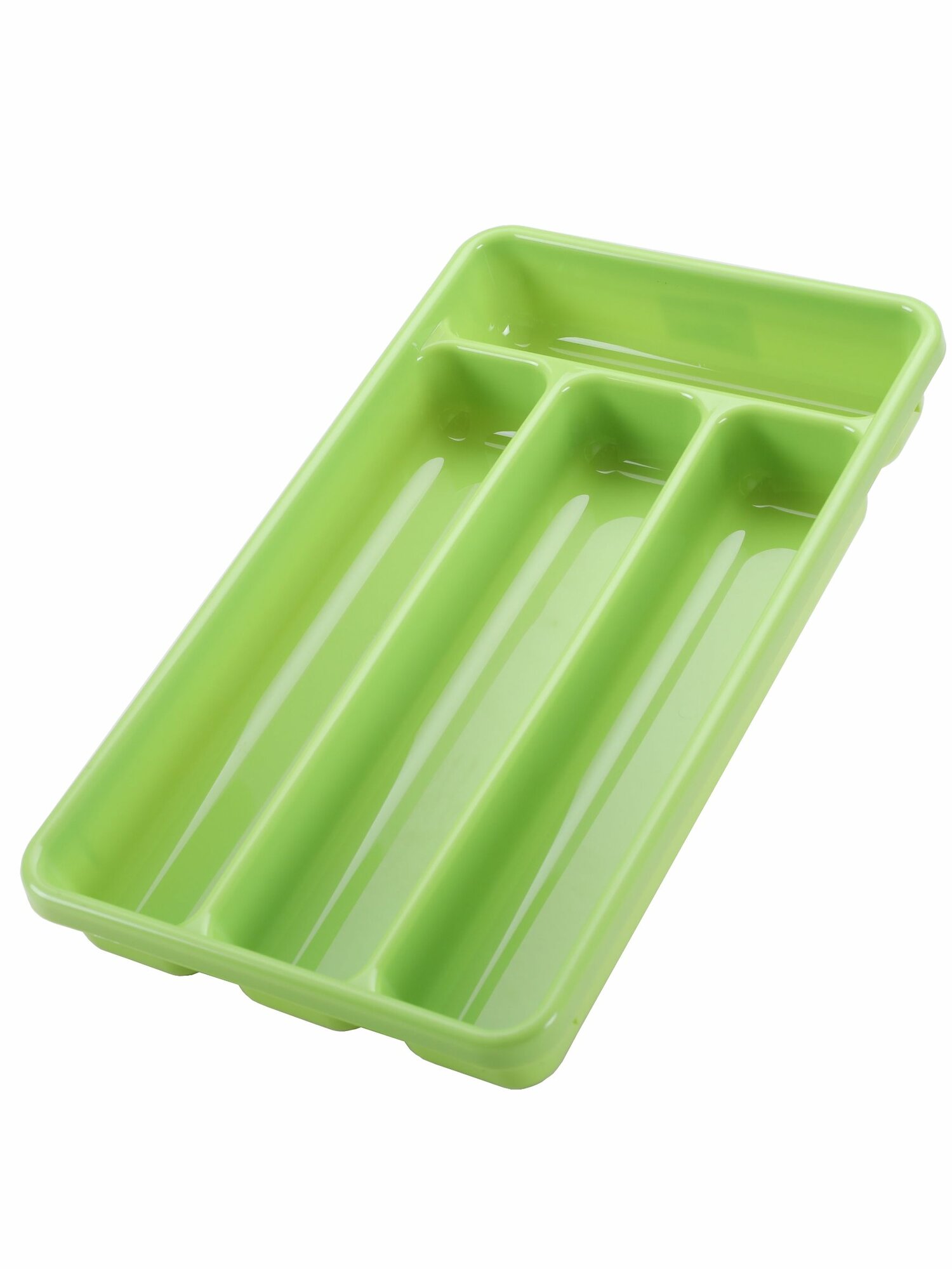 Лоток для столовых приборов  Cosmoplast   4 отделения  цвет  зеленый