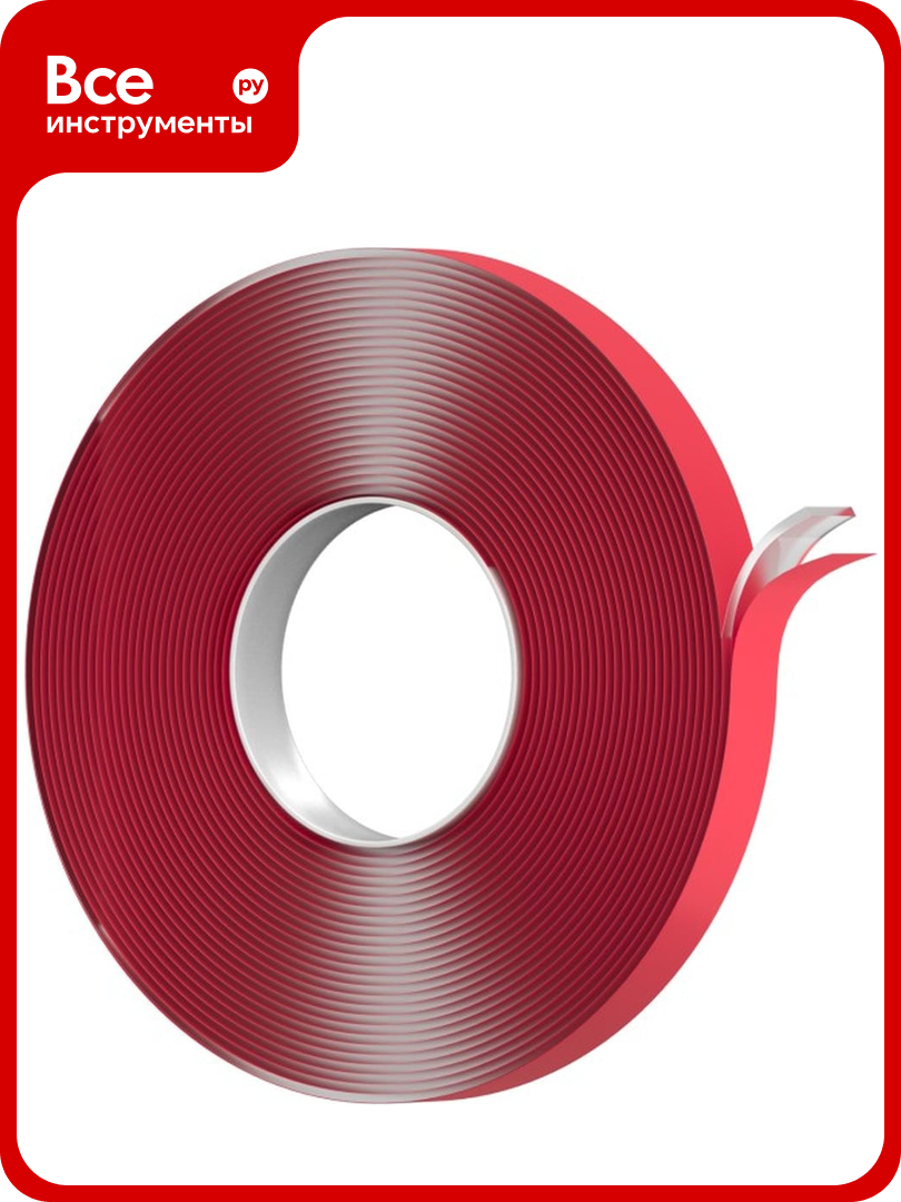 Монтажная клейкая лента двусторонняя Контакт сверхпрочная прозрачная 9мм х 5м 25933