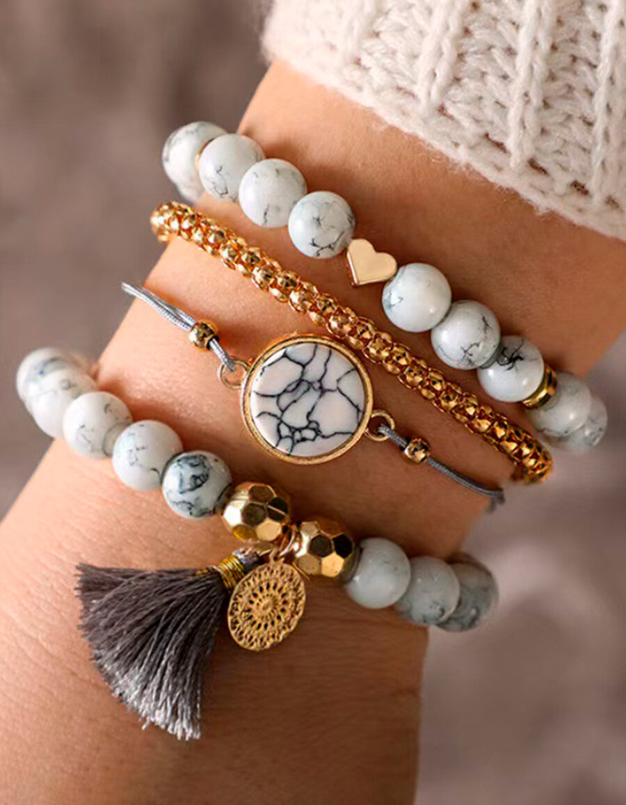 Набор браслетов Fashion jewelry, искусственный камень
