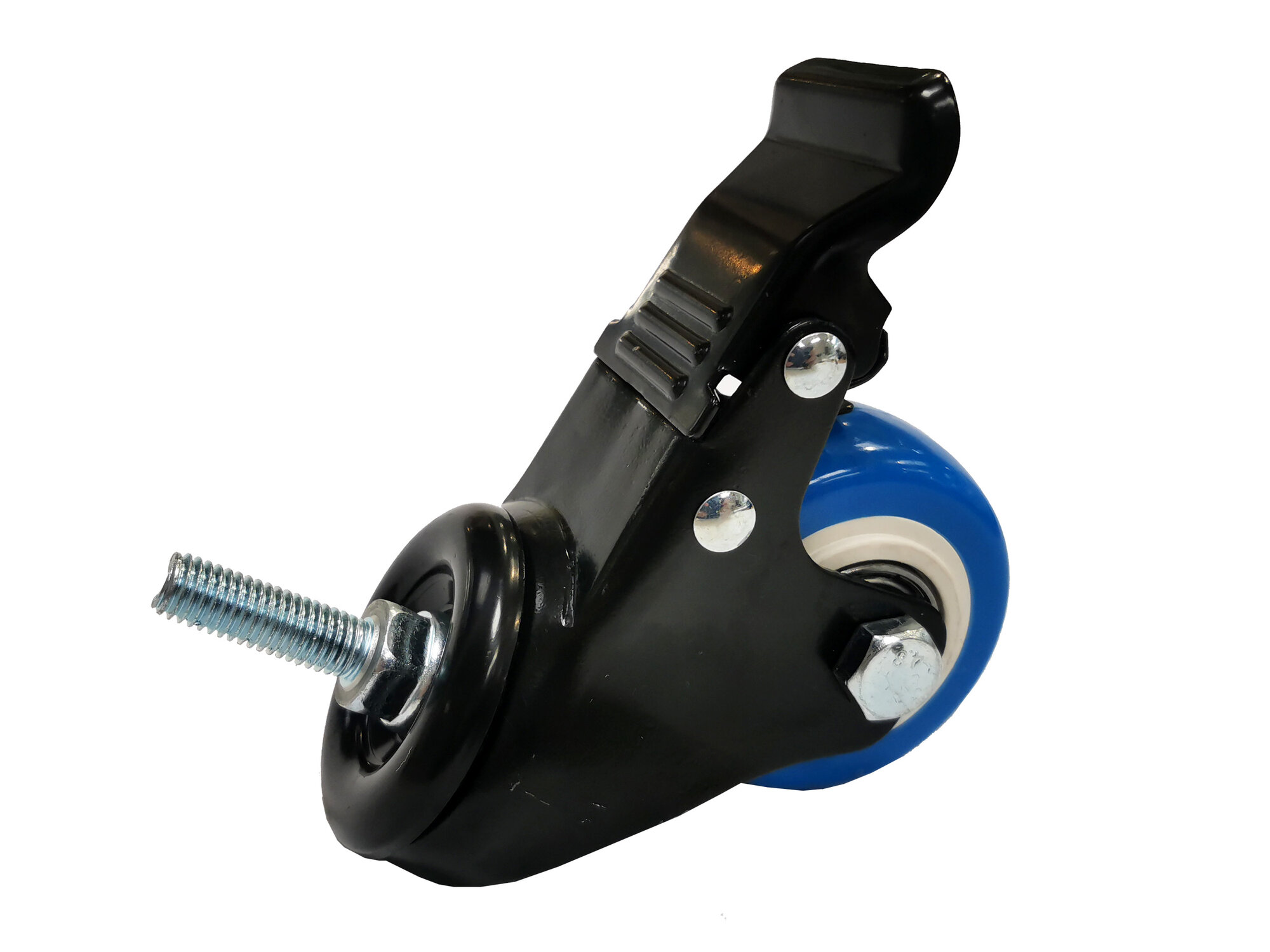 Колесо поворотное HC-3301-PUR-065-F-BL (г/п 85кг Ф 65мм) крепление болтовое с тормозом