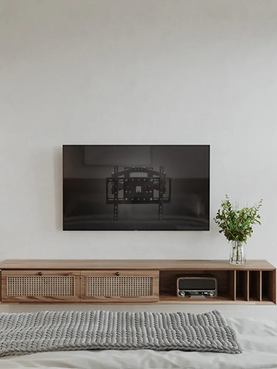 Кронштейн для телевизора 26 - 65 дюймов, наклонный, металл, до 20 кг, чёрный — фото 1