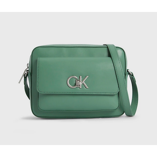 Сумка CALVIN KLEIN, фактура гладкая, зеленый сумка багет calvin klein фактура гладкая оранжевый