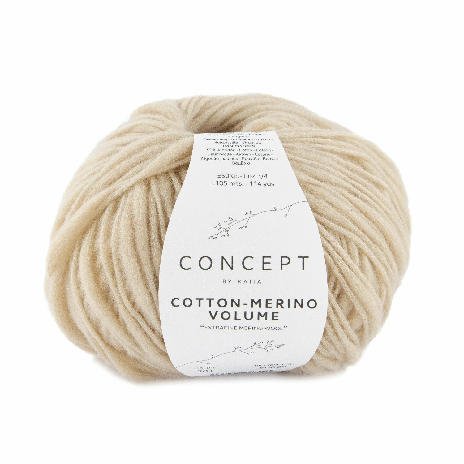 Пряжа для вязания Katia Cotton-Merino Volume (201 Beige)