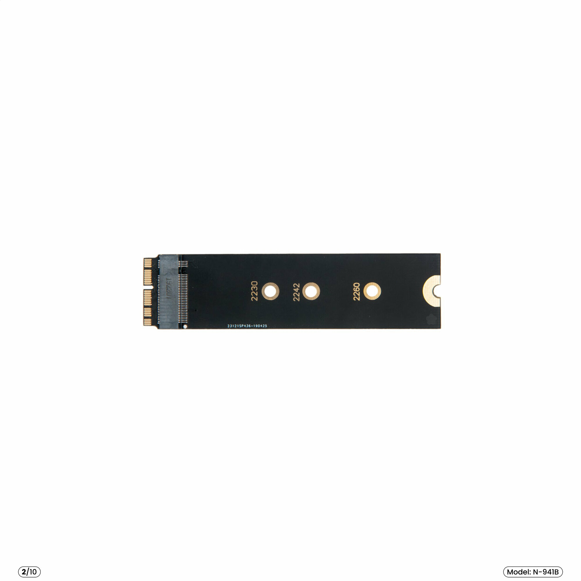 Адаптер-переходник для SSD M2 PCI-E NVMe (M B+M key) в разъем 12+16 Pin на MacBook Air 11/13" Pro Retina 13/15" iMac 215/27" Mac Pro 2013-2019