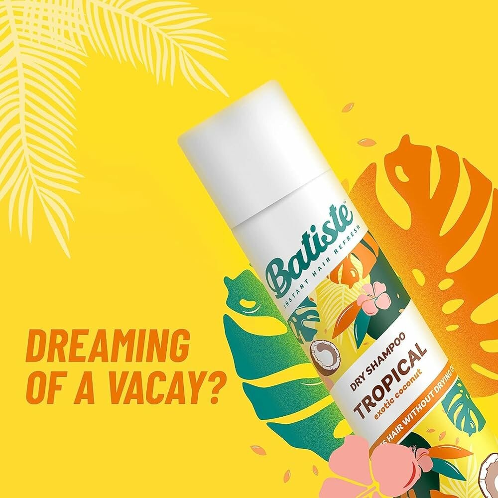 Batiste Dry Shampoo Tropical - Батист Сухой шампунь с ароматом тропических фруктов, 350 мл -