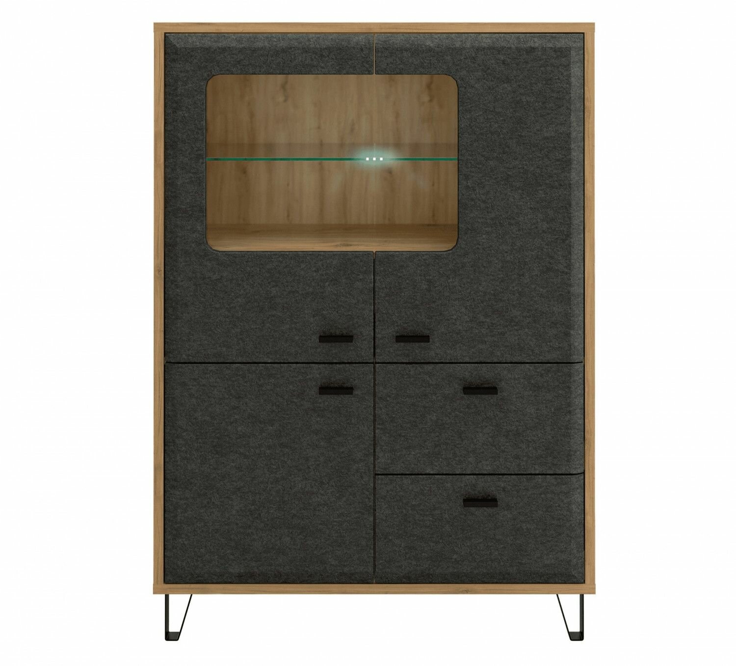 фото Тумба Black Red White Грейс KOM2W1D2S с подсветкой