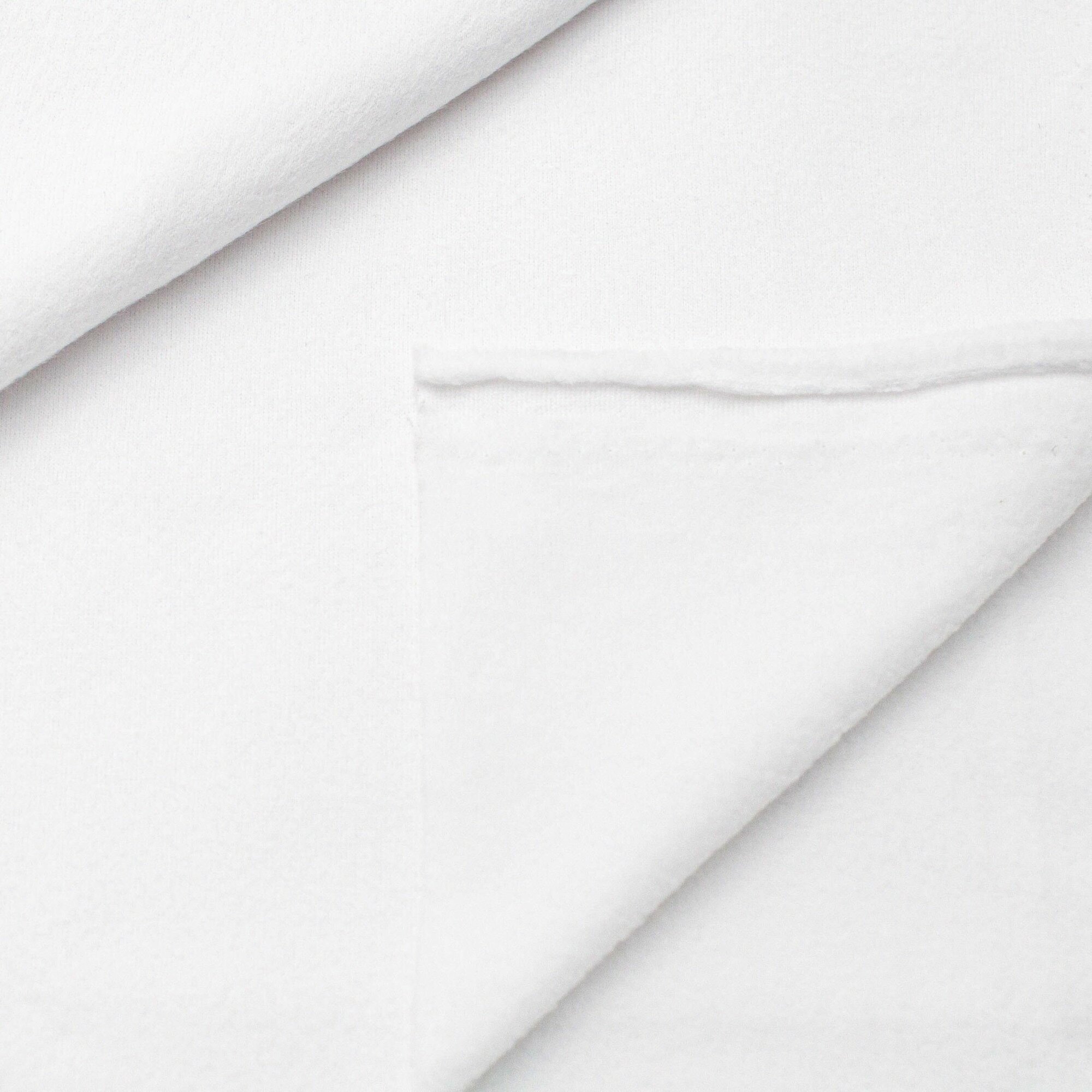 Флис односторонний, цвет белый для рукоделия, шитья (50Х50 см), антипиллинг, плотность 180 гр/м2