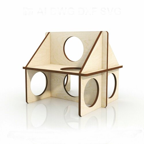 Домик для грызунов с лесенкой Лабиринт 14х14х14 аксессуар в клетку из дерева 485₽