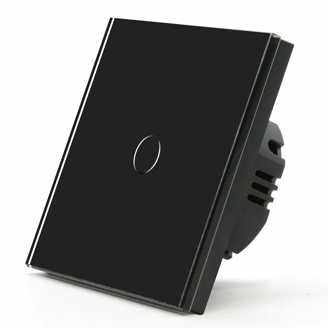Сенсорный выключатель 1 клавиша 1 пост, (1G) стекло 86х86 мм, цвет черный