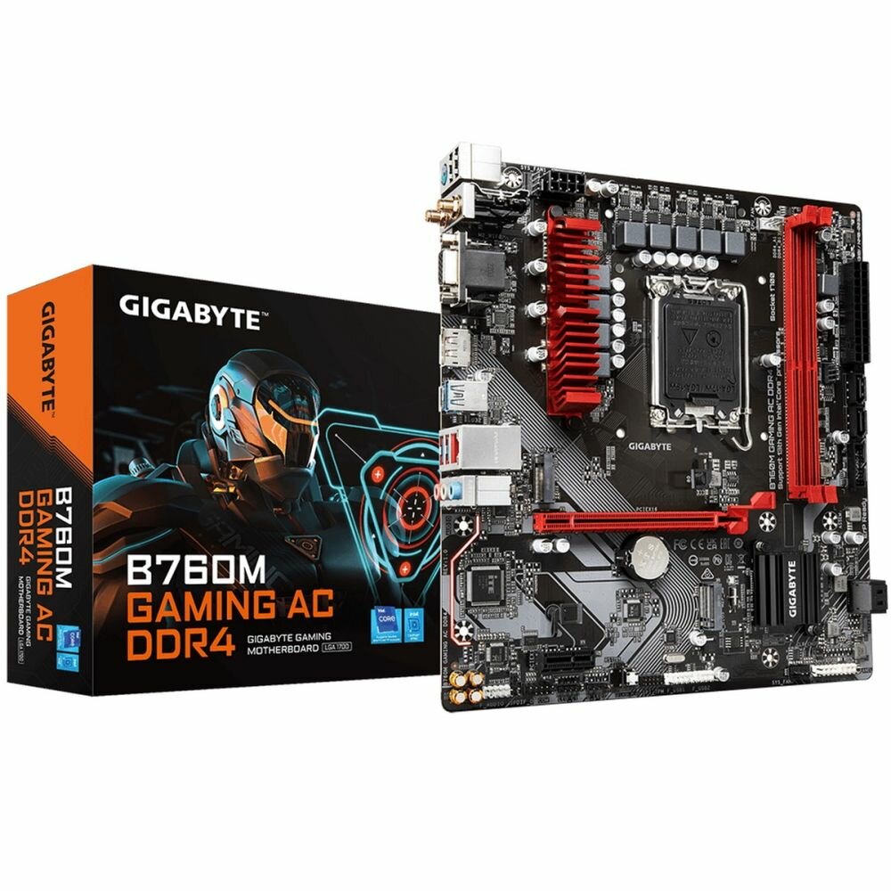 Материнская плата Socket-1700 Gigabyte B760M GAMING B760 (2xDDR5 PCI-E16x M.2 GLan USB3.2 mATX)