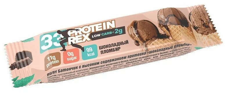 Протеиновый батончик ProteinRex Low Carb 33%, 35 г, шоколадный пломбир