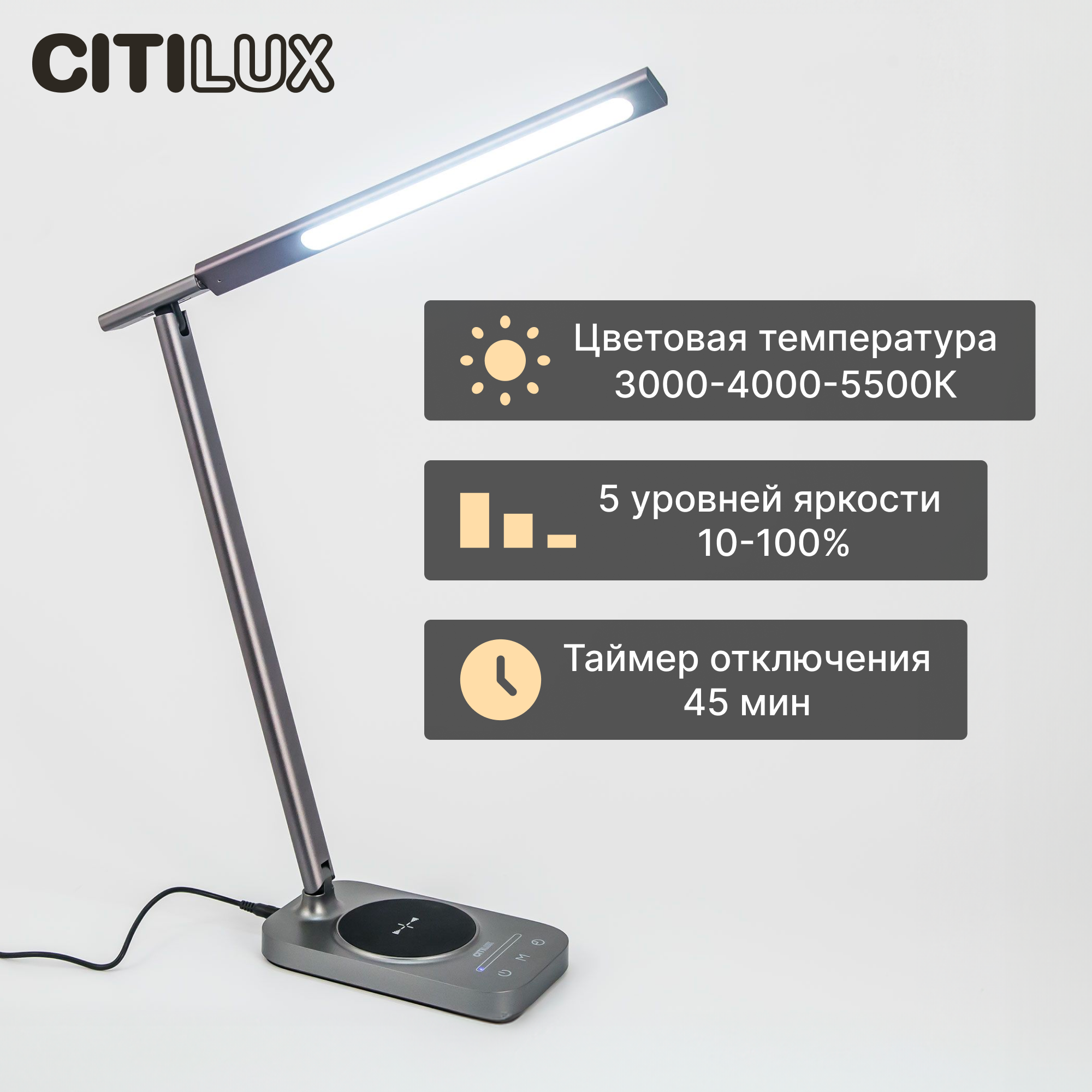 Лампа настольная Citilux Ньютон с USB - фото №5