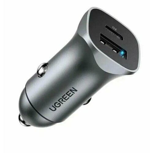 Автомобильное зарядное устройство UGREEN CD130 24W Dual Port Fast Car Charger USB-A, QC Car Charger серый космос