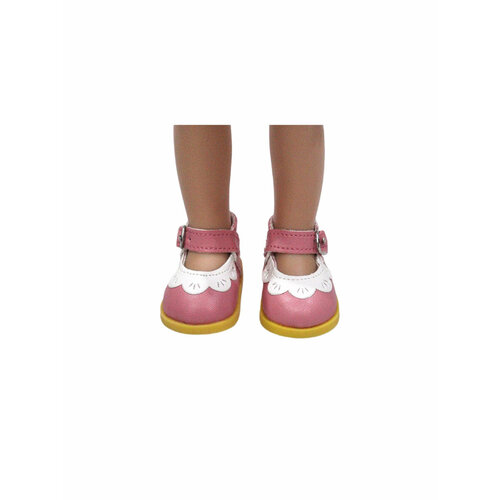фото Обувь для кукол, туфли 5 см с кружевом для кукол paola reina 32 см, berjuan 35 см, vidal rojas 35 см и др, персиковые с белым favoridolls