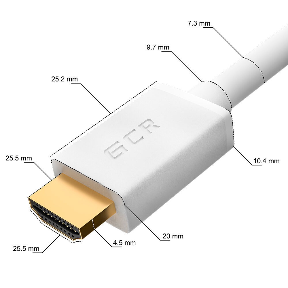 Greenconnect Кабель 1.0m HDMI версия 2.0, HDR 4:2:2, Ultra HD, 4K 60 fps 60Hz/5K*30Hz, 3D, AUDIO, 18.0 Гбит/с, 28/28 AWG, OD7.3mm, тройной экран, черный, желтые коннекторы, GCR-HM441-1.0m Greenconnect - фото №10