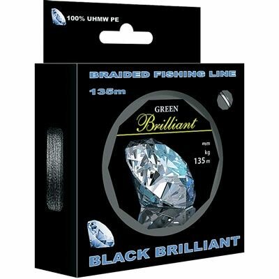 Шнур плетеный AQUA BLACK BRILLIANT диаметр 0,08мм длина 135м (черный)