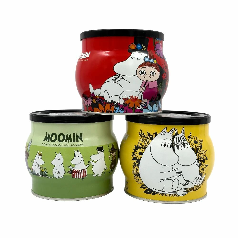 Печенье с шоколадной крошкой Fazer Moomin mini chocolate chip cookies в жестяной банке 200 г (из Финляндии)