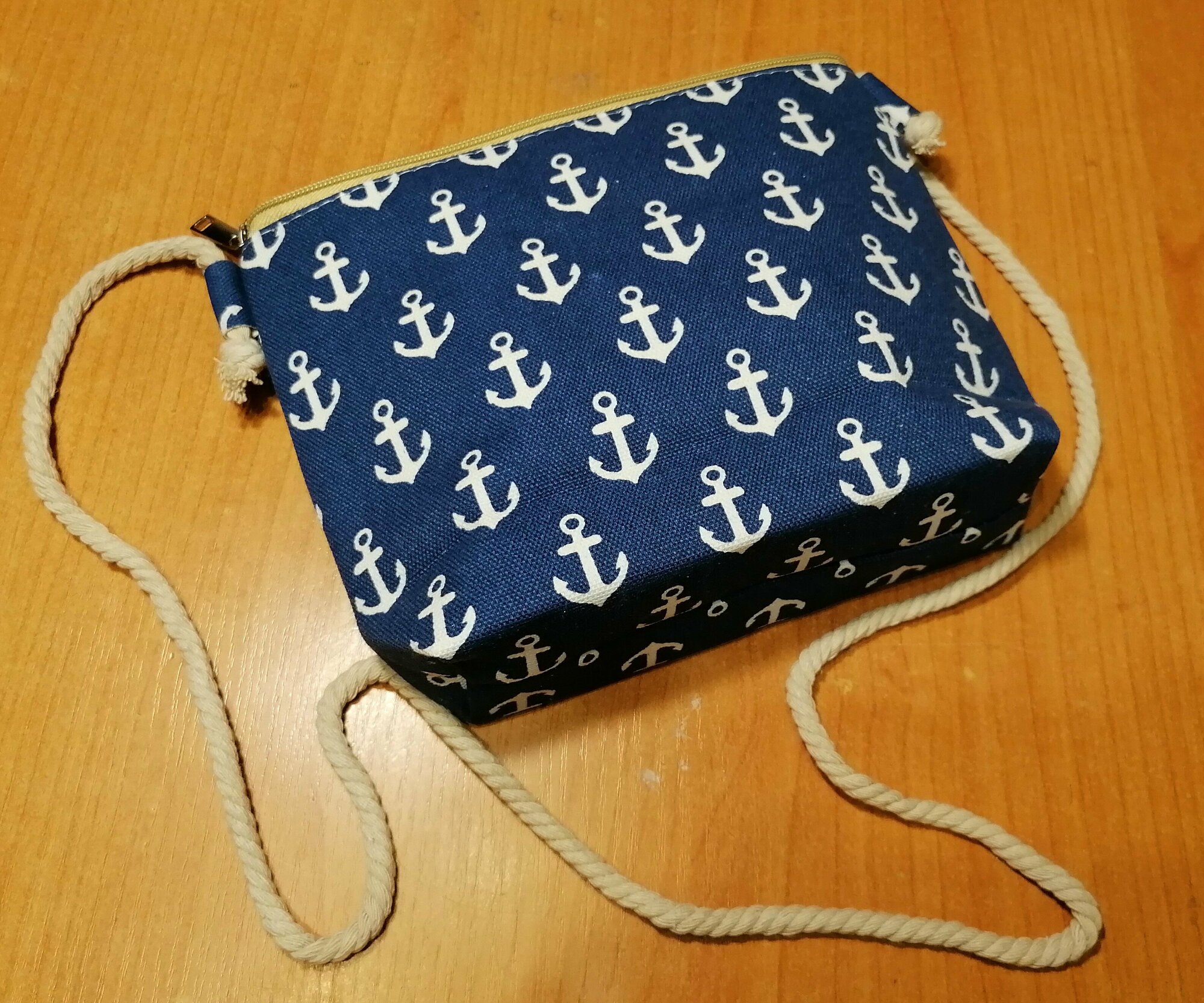 Сумка кросс-боди , фактура плетеная, синий, белый — фото 1