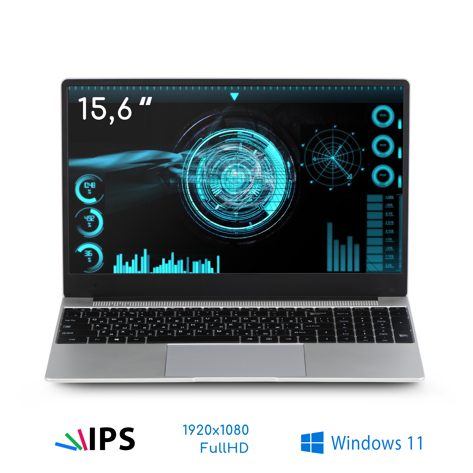 Ноутбук Azerty RB-1552 (156 IPS 1920x1080 Intel N100 4x0.8GHz 16Gb LPDDR5 1Tb SSD)