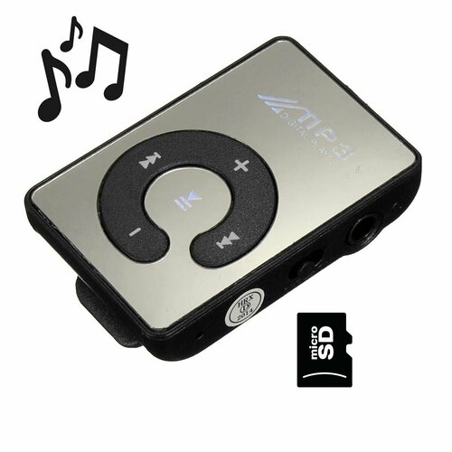 MP3 плеер с поддержкой карты памяти. Кнопочный мп3 плеер с клипсой