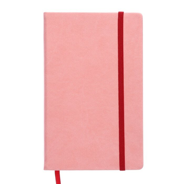 Listoff Бизнес-блокнот А5, Pink flower, 120 листов, в точку, твёрдая обложка, искусственная кожа, на резинке, ляссе, тонированный блок, 3 наклейки