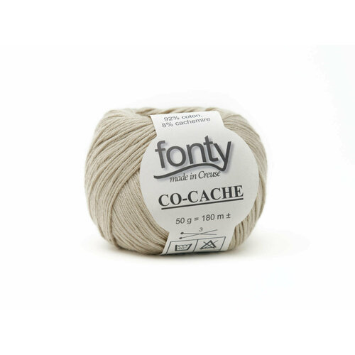 Пряжа Fonty CO-CACHE 50 г/180 м, цвет 13, 92% хлопок, 8% кашемир