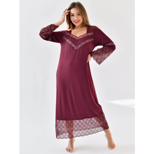 Сорочка Текстильный Край, размер 52, бордовый