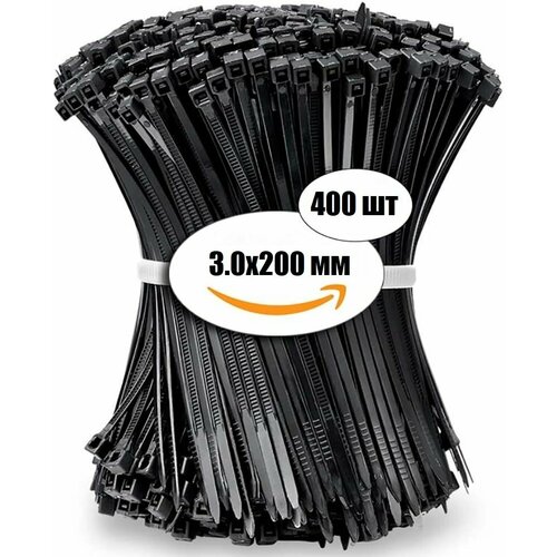Кабельные стяжки хомуты 400 шт 30x200 мм пластиковые черные 699₽