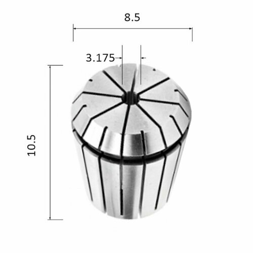 Цанга ER8-3.175, 3.175 мм (биение 0,008)