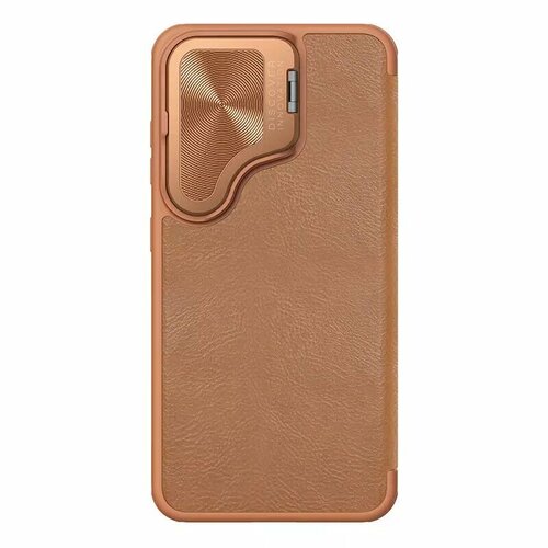 Книжка из экокожи Nillkin Qin Prop Leather для Samsung Galaxy S24+, коричневый